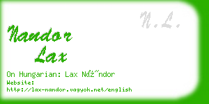 nandor lax business card